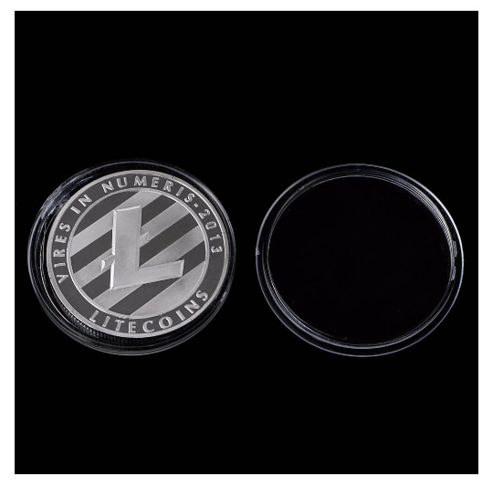 Litecoin Coin - Silver Metal Physical Blockchain Cryptocurrency Collectible Coin