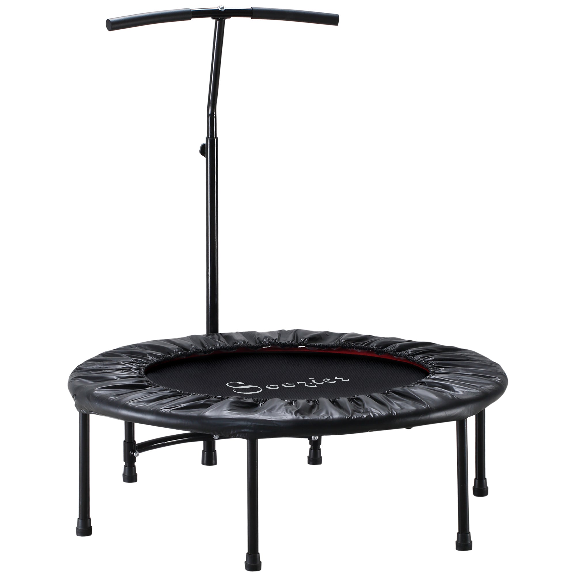 Soozier Mini Trampoline 40" Indoor Fitness Rebounder Adjustable Handle Bar Workout Cardio Exercise Black
