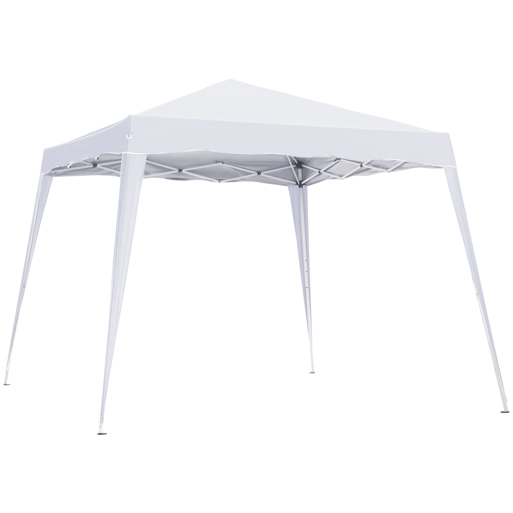 Outsunny 8' x 8' Pop Up Canopy, Outdoor Foldable Tent, Portable Canopy Tent with Carrying Bag for Camping, Party, Picnic, White