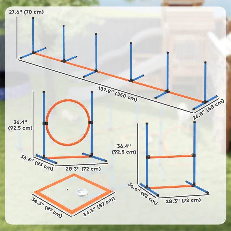 Dog Agility Training Equipment, 5PCS Dog Obstacle Course Starter Kit with Carrying Bag