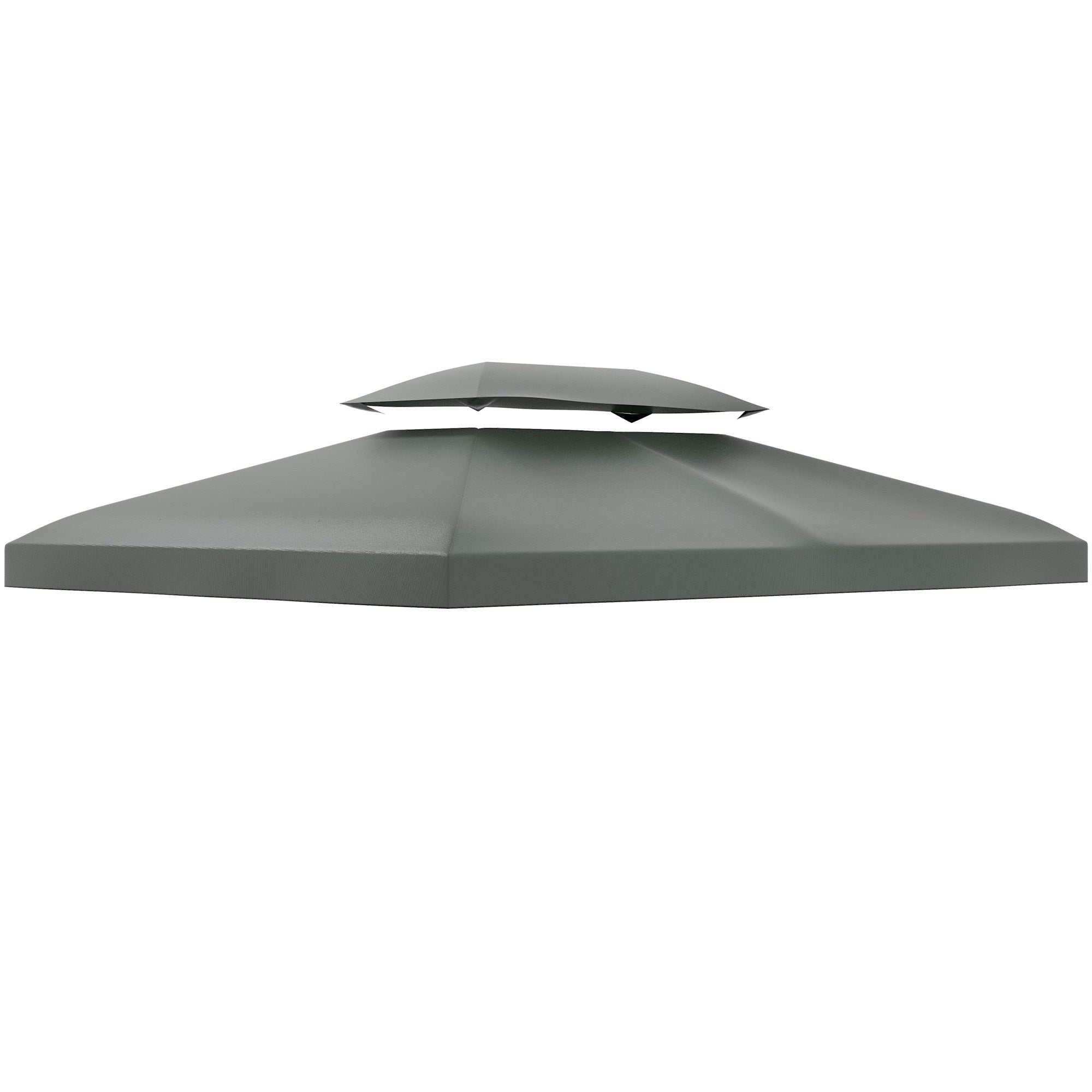 Outsunny 13' x 10' Gazebo Replacement Canopy 2 Tier Top UV Cover Pavilion Garden Patio Outdoor, Deep Grey (TOP ONLY)