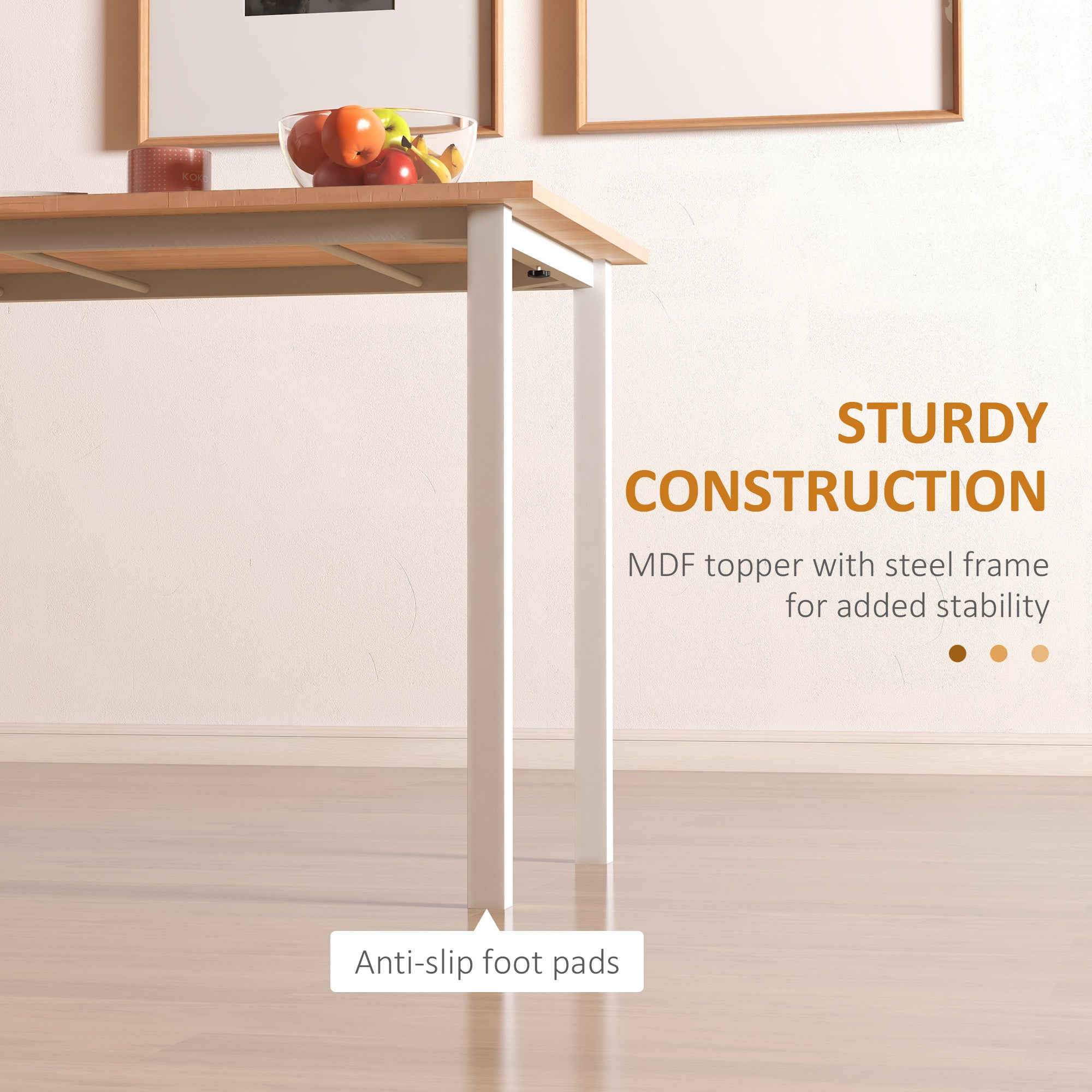 HOMCOM Space Saving Extendable Dining Table for 6 with Drop Leaf Folding Feature in Natural Perfect for Any Home