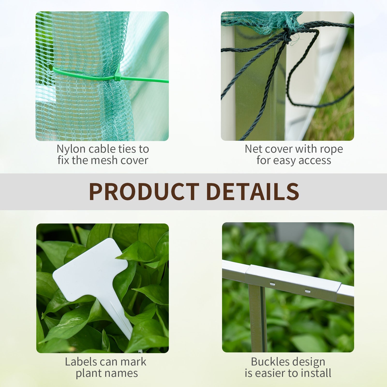 Outsunny Raised Garden Bed, Steel Planter Box Outdoor with Cover, Gloves for Growing Vegetables, Flowers, Herbs, Green