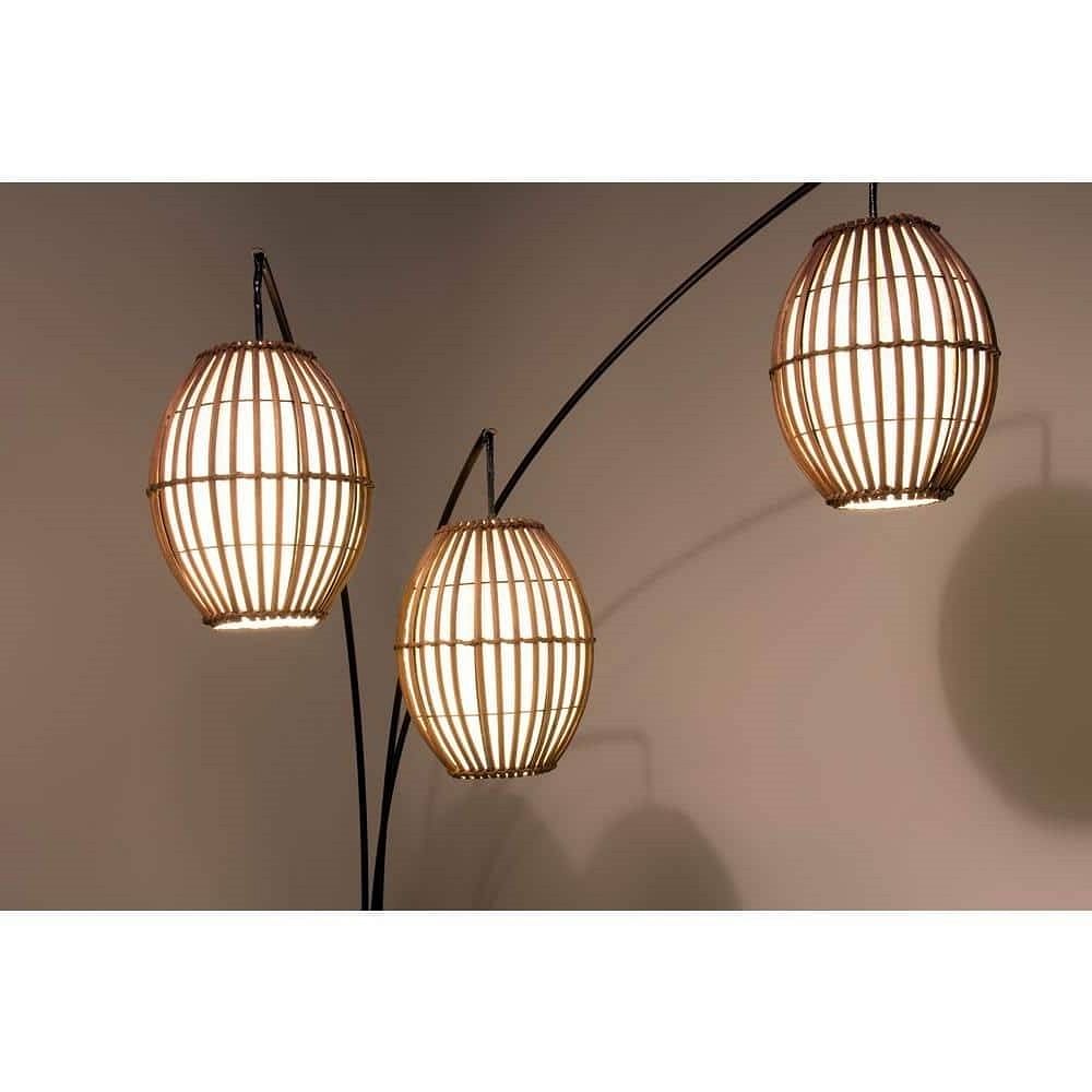 Modern Mid-Century Bohemian 82-inch Arch Floor Lamp with 3 Barrel Lights - Free Shipping