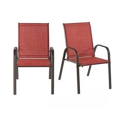 Set of 2 - Outdoor Dining Patio Chairs in Pepper Red - Free Shipping