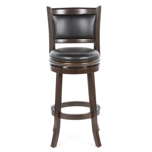 Cappuccino 29-inch Swivel Barstool with Faux Leather Cushion Seat - Free Shipping