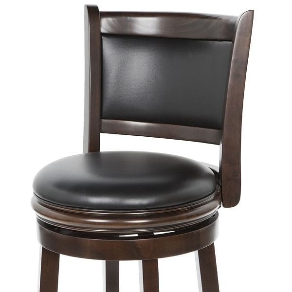 Cappuccino 29-inch Swivel Barstool with Faux Leather Cushion Seat - Free Shipping