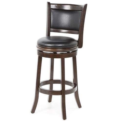 Cappuccino 29-inch Swivel Barstool with Faux Leather Cushion Seat - Free Shipping
