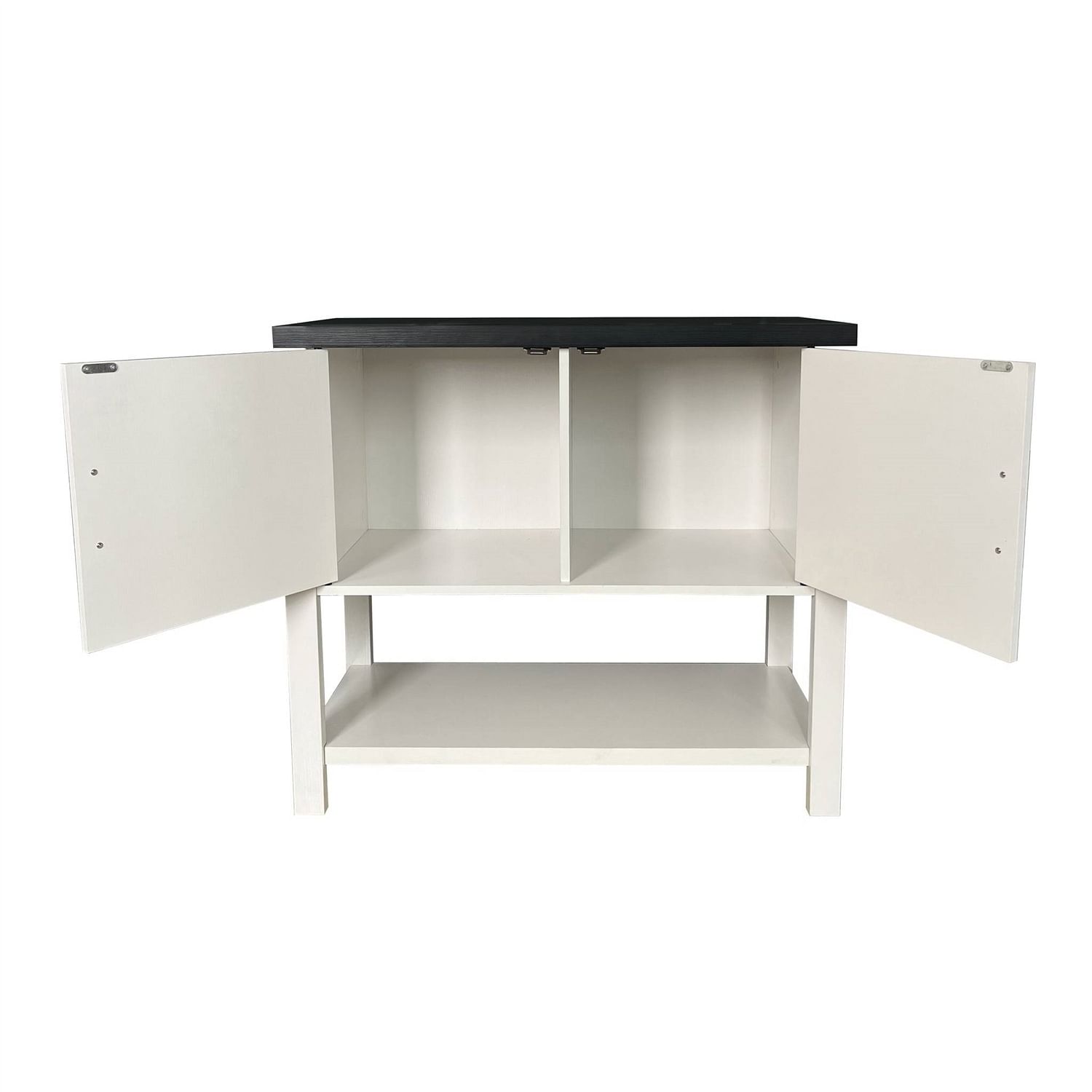 Modern 2 Drawer Wooden Storage Console Table White/Black - Free Shipping
