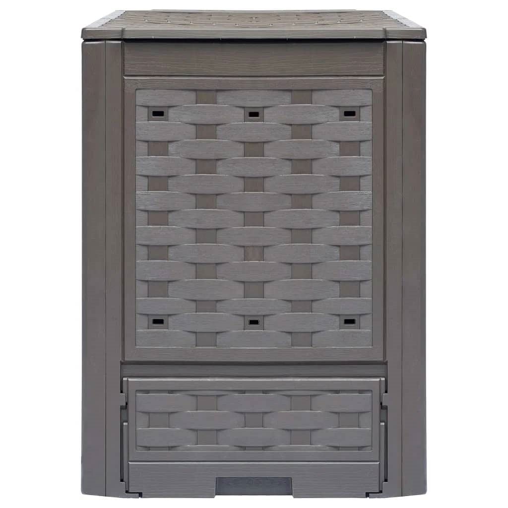 Set of 2 - Outdoor Garden 158 Gallon Compost Bin Set in Brown Plastic Rattan - Free Shipping