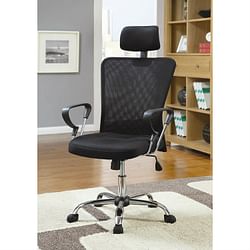 High Back Executive Mesh Office Computer Chair with Headrest in Black - Free Shipping