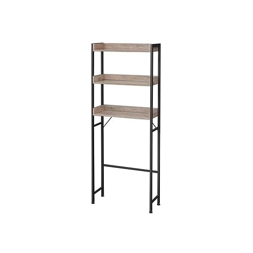 Modern FarmHouse 3 Tier Over The Toilet Metal Wood Storage Shelves - Free Shipping