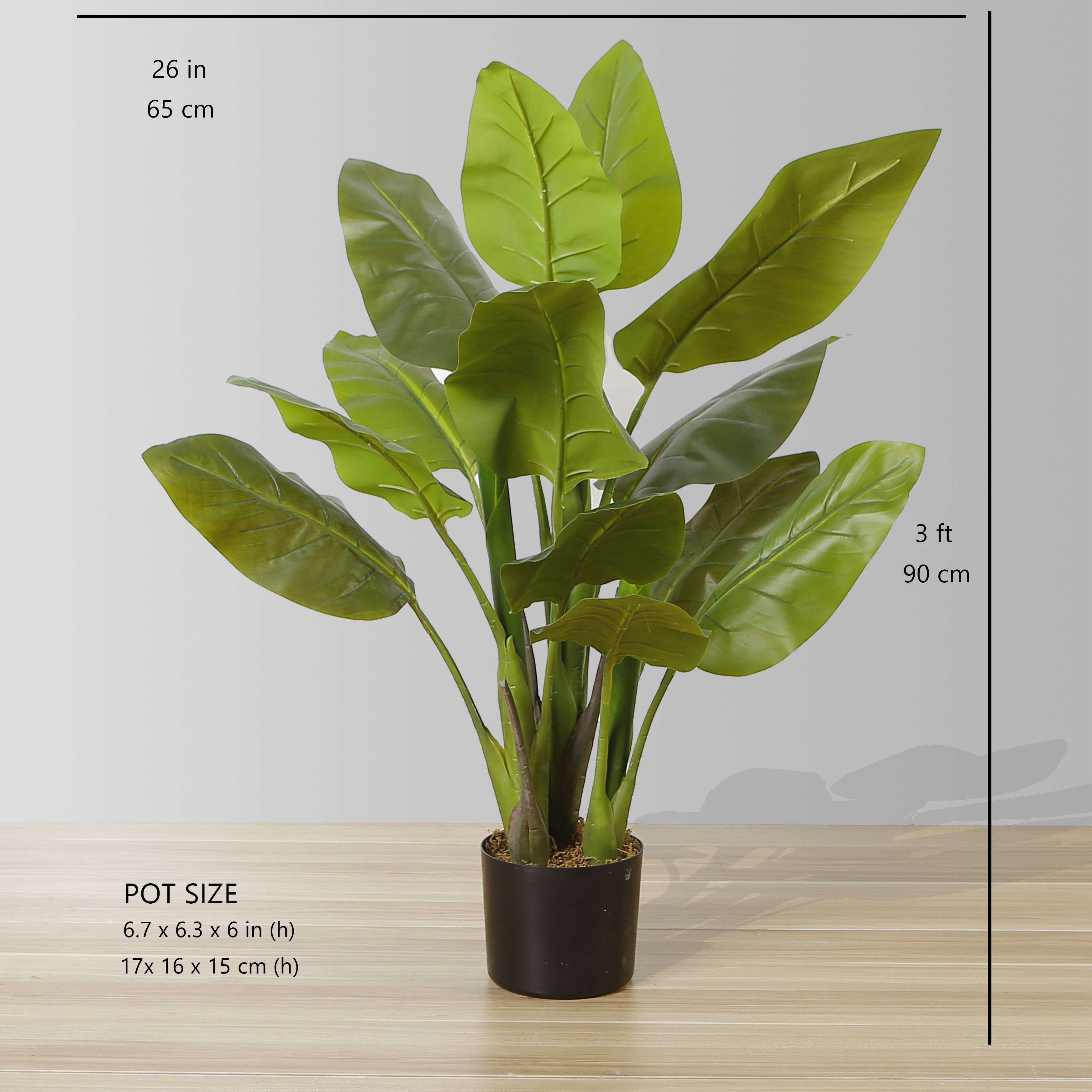 Miki Artificial Spathiphyllum Leaf Potted Plant 3'