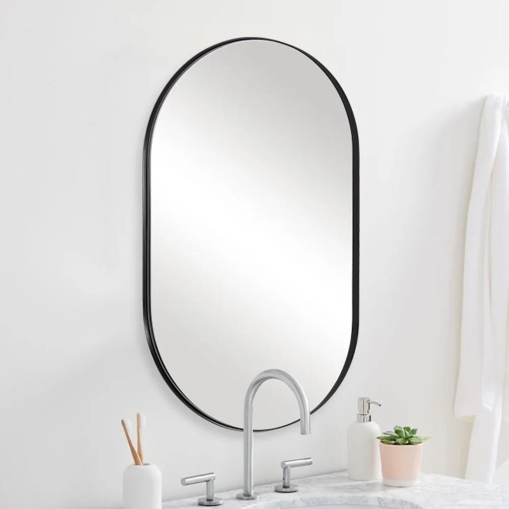 Vera 24" x 32" Oval Vanity Mirror with Metal Frame