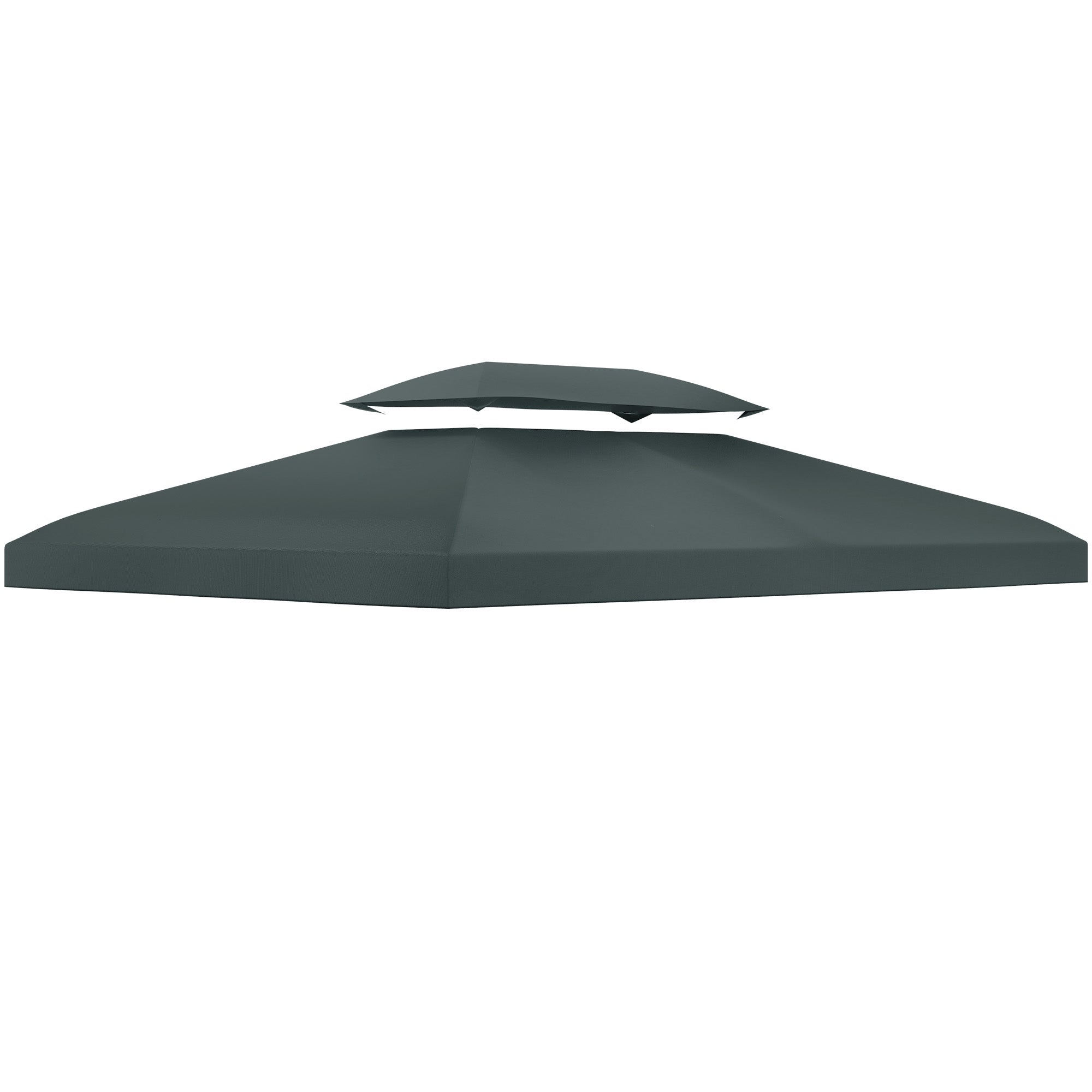 Outsunny Gazebo Replacement Canopy 13'x10', 2 Tier UV Protection Top, Grey for Garden Pavilion