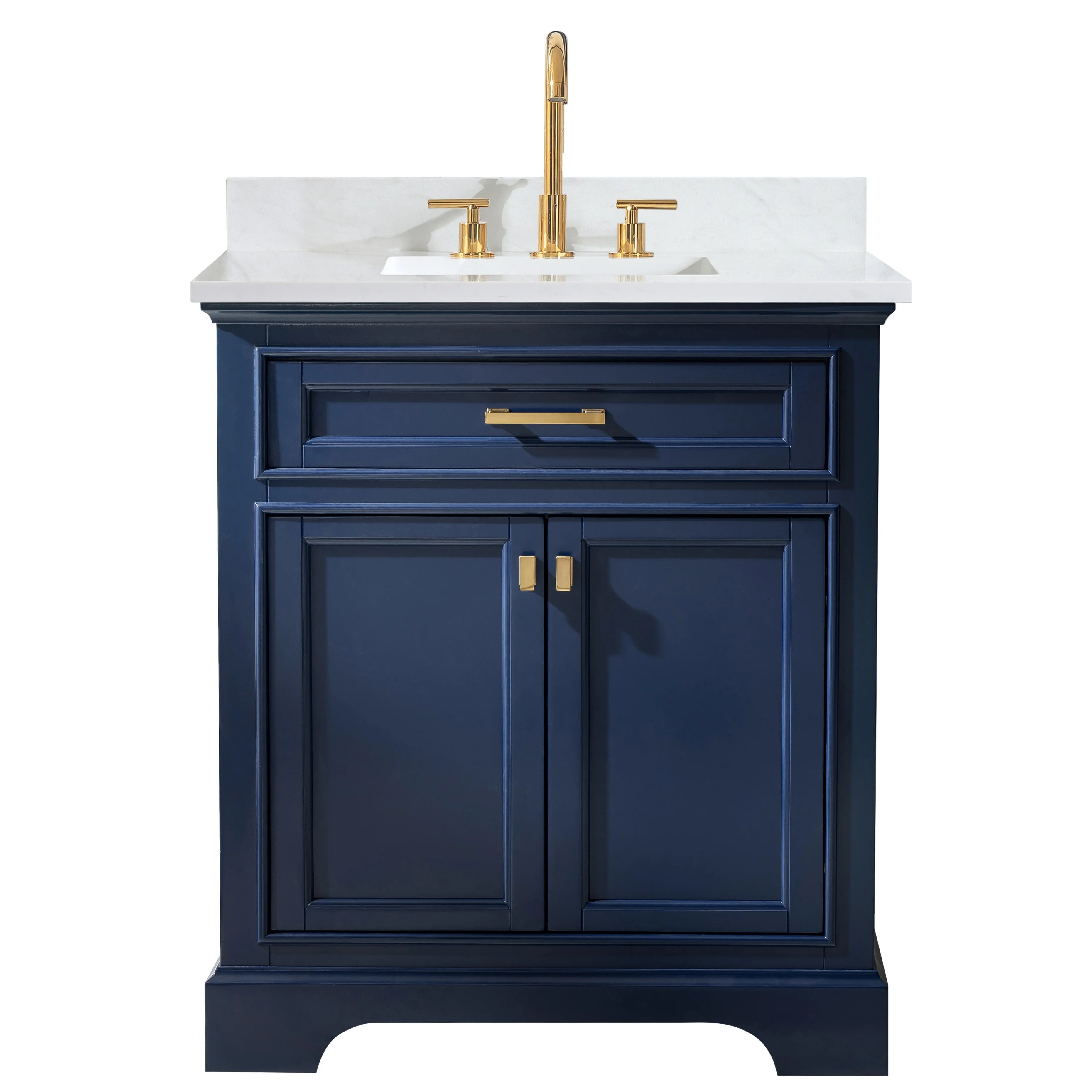 Milano 30" Single Sink Vanity with White Quartz Top