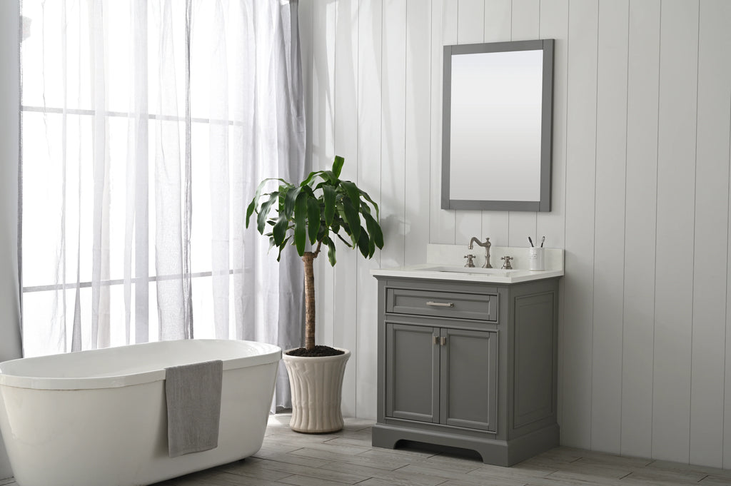 Milano 30" Single Sink Vanity with White Quartz Top