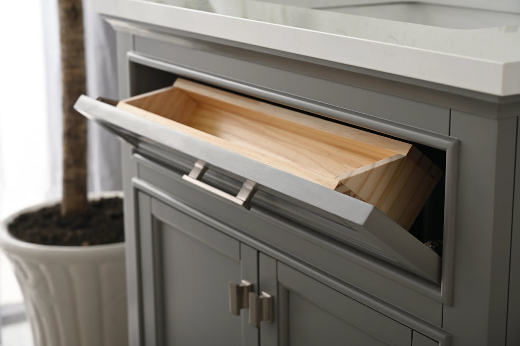 Milano 30" Single Sink Vanity with White Quartz Top