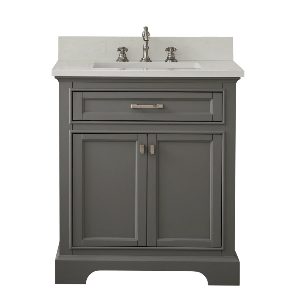 Milano 30" Single Sink Vanity with White Quartz Top