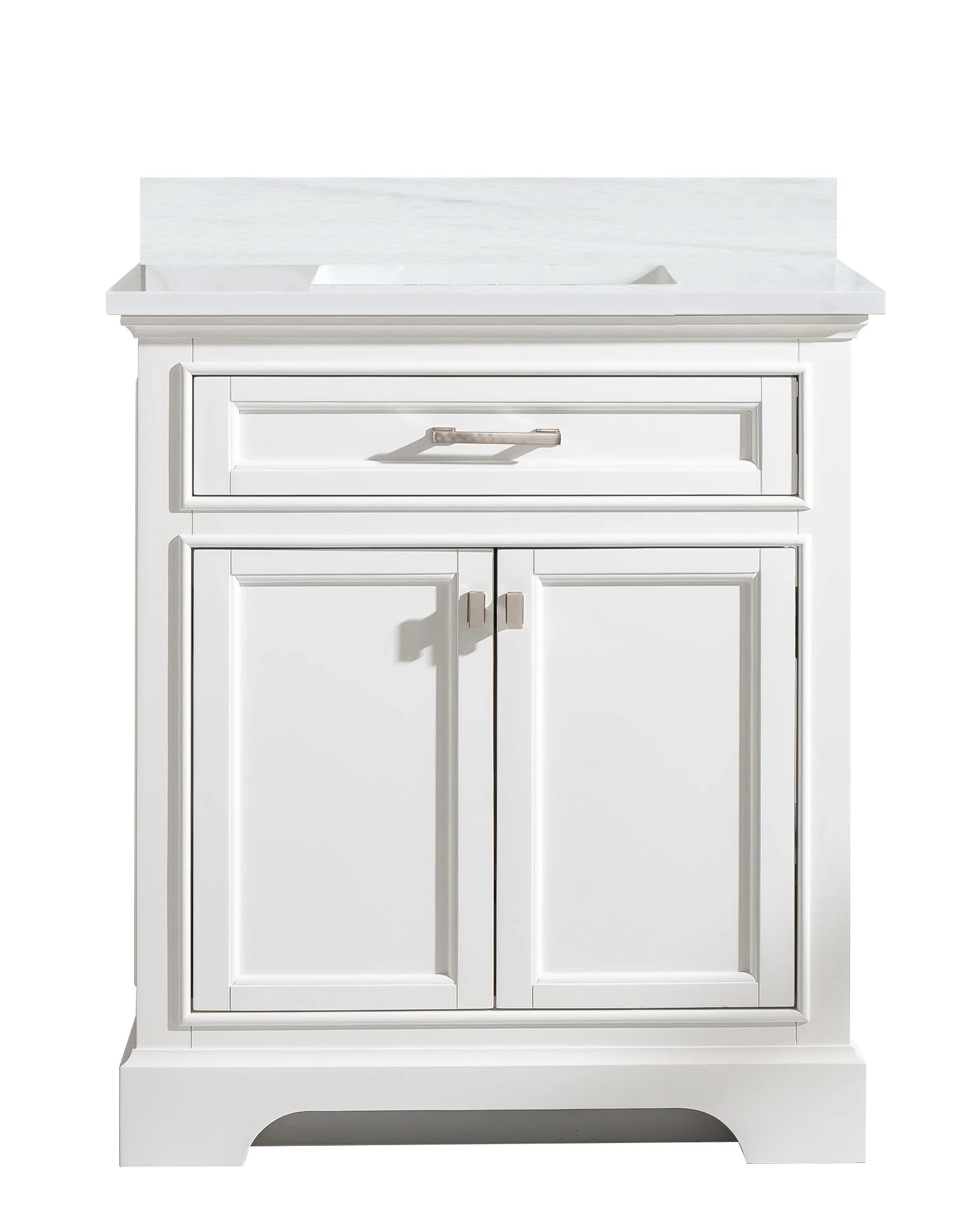 Milano 30" Single Sink Vanity with White Quartz Top
