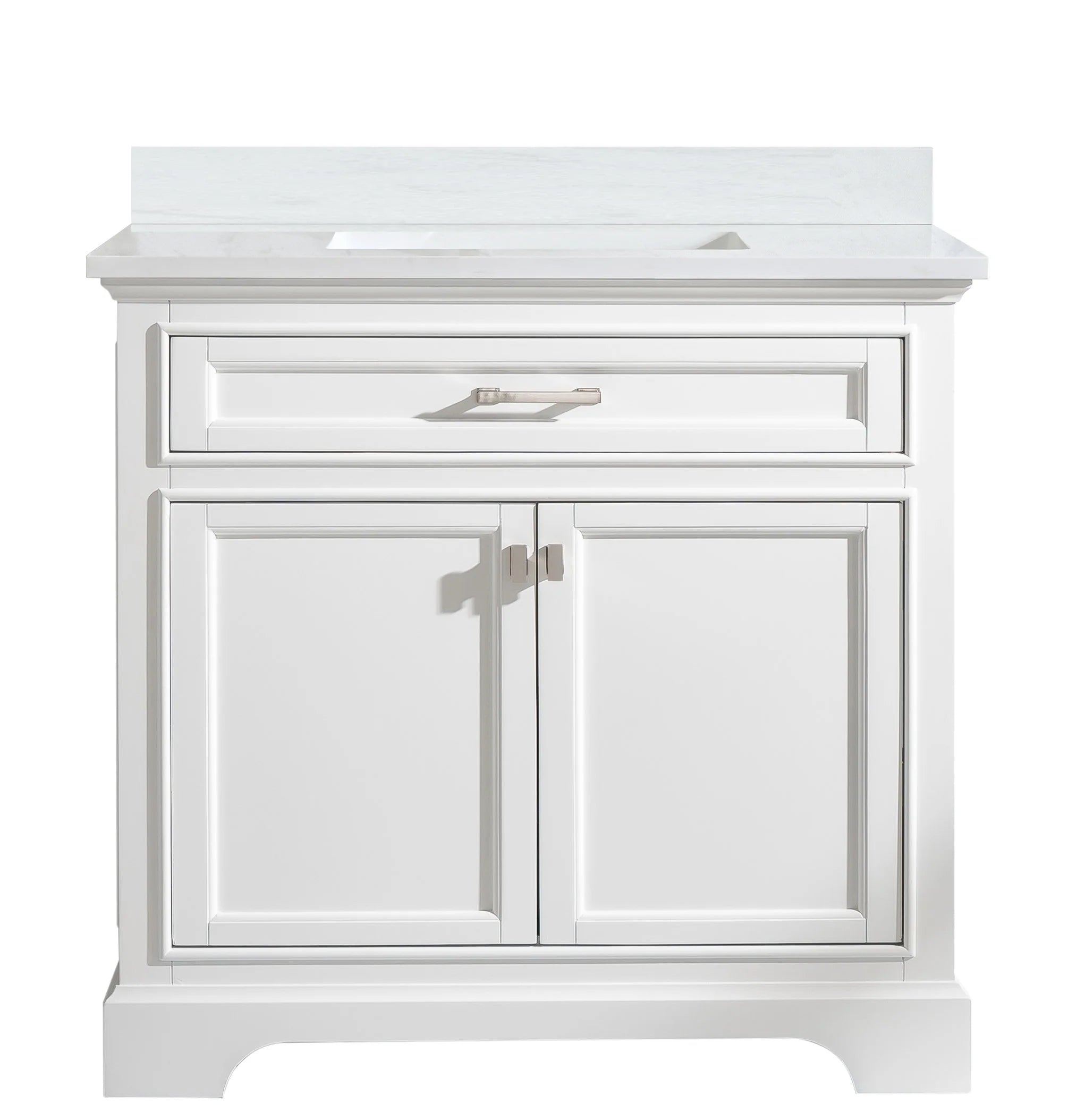 Milano 36" Single Sink Vanity with White Quartz Top