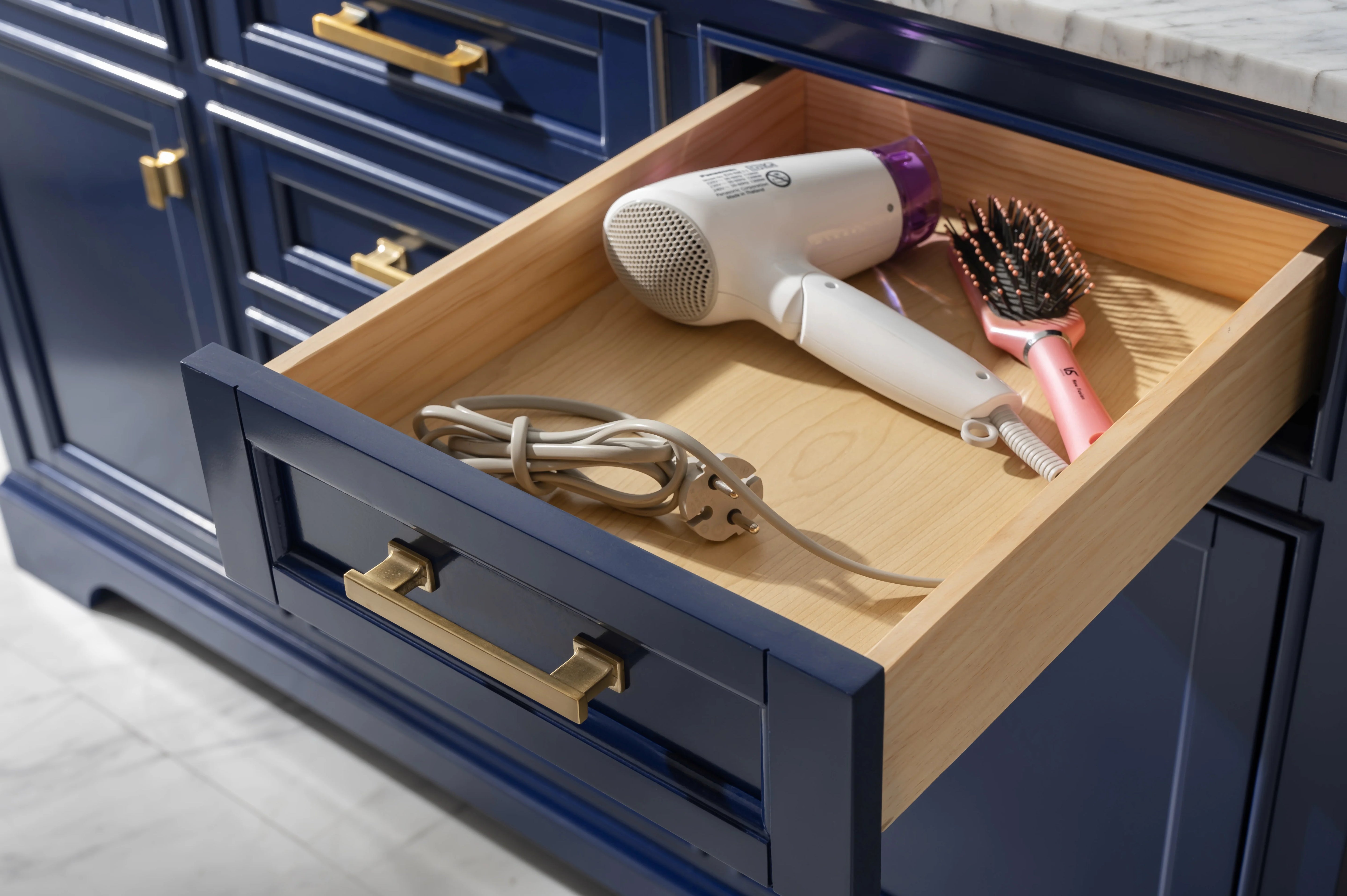 Milano 54" Single Sink Vanity with White Quartz Top