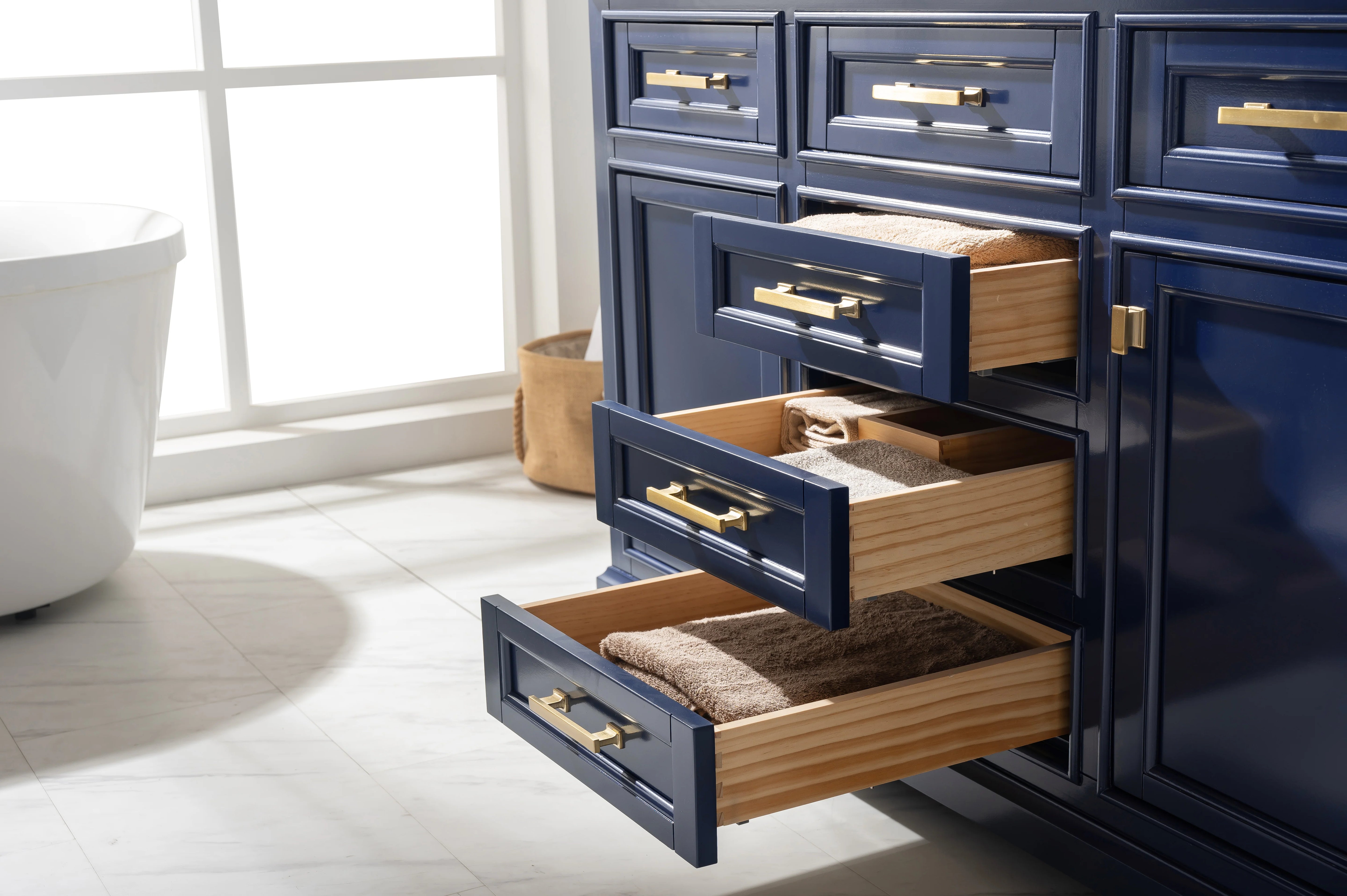 Milano 54" Single Sink Vanity with White Quartz Top