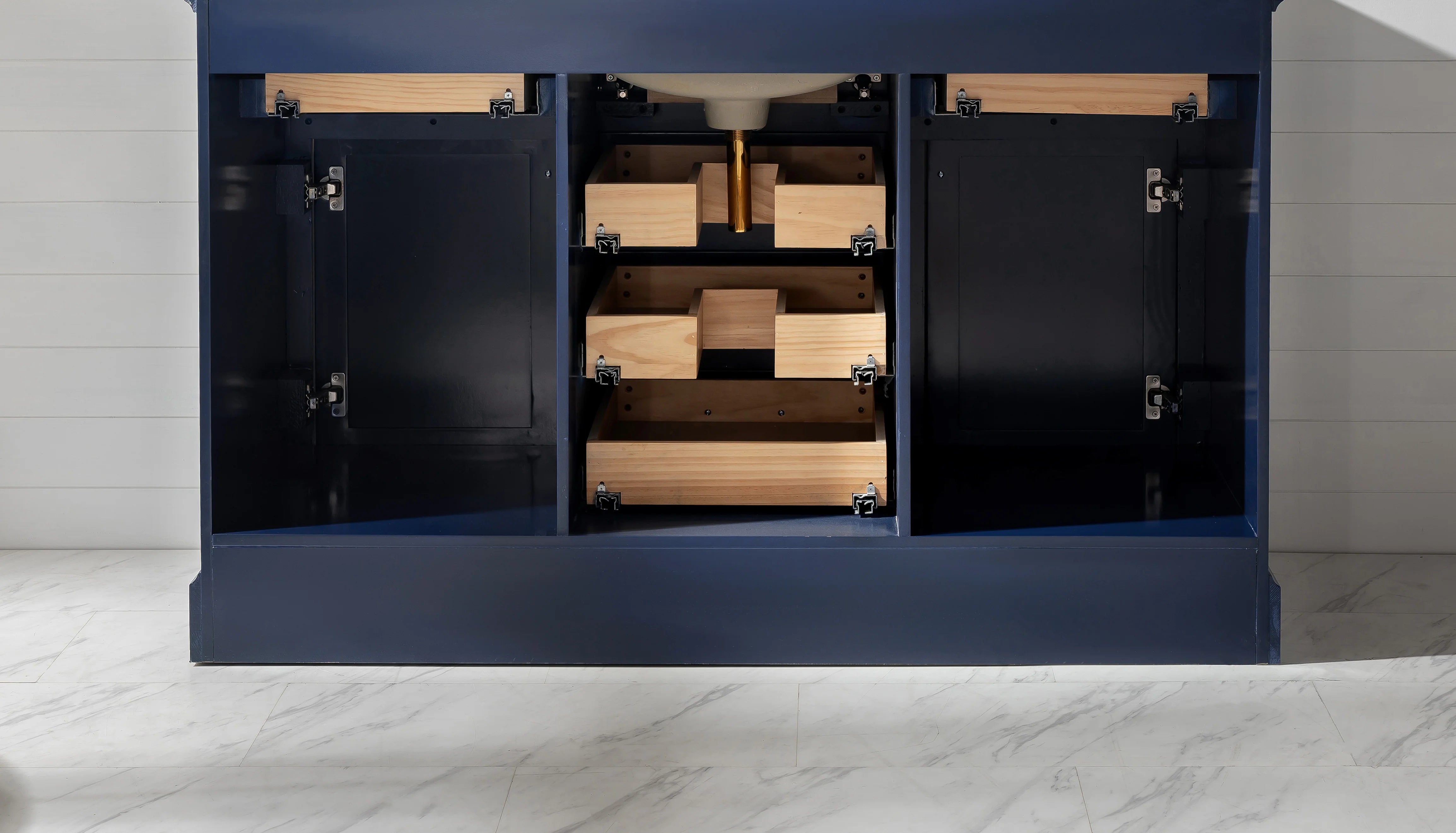 Milano 54" Single Sink Vanity with White Quartz Top