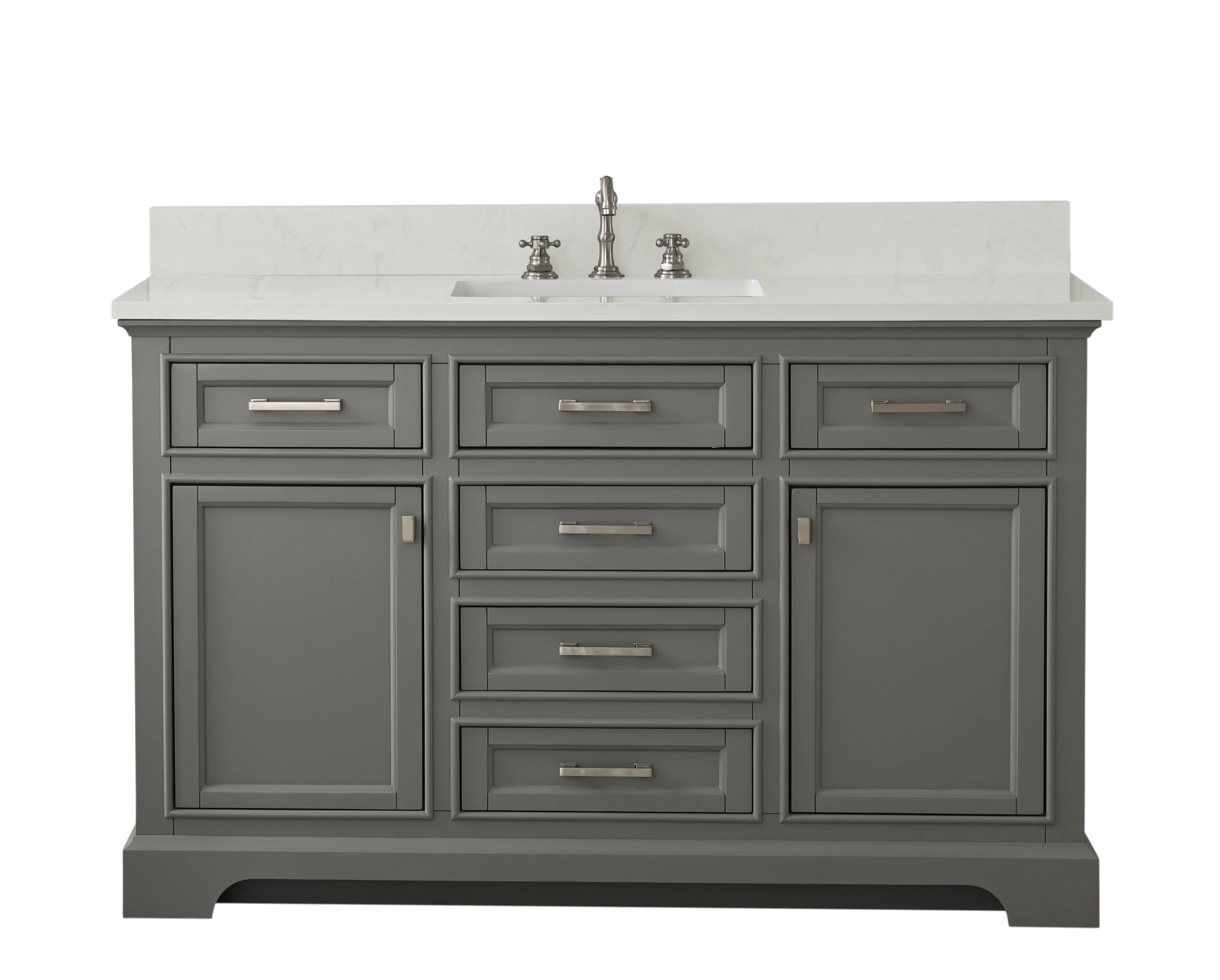 Milano 54" Single Sink Vanity with White Quartz Top
