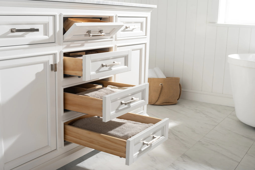 Milano 54" Single Sink Vanity with White Quartz Top