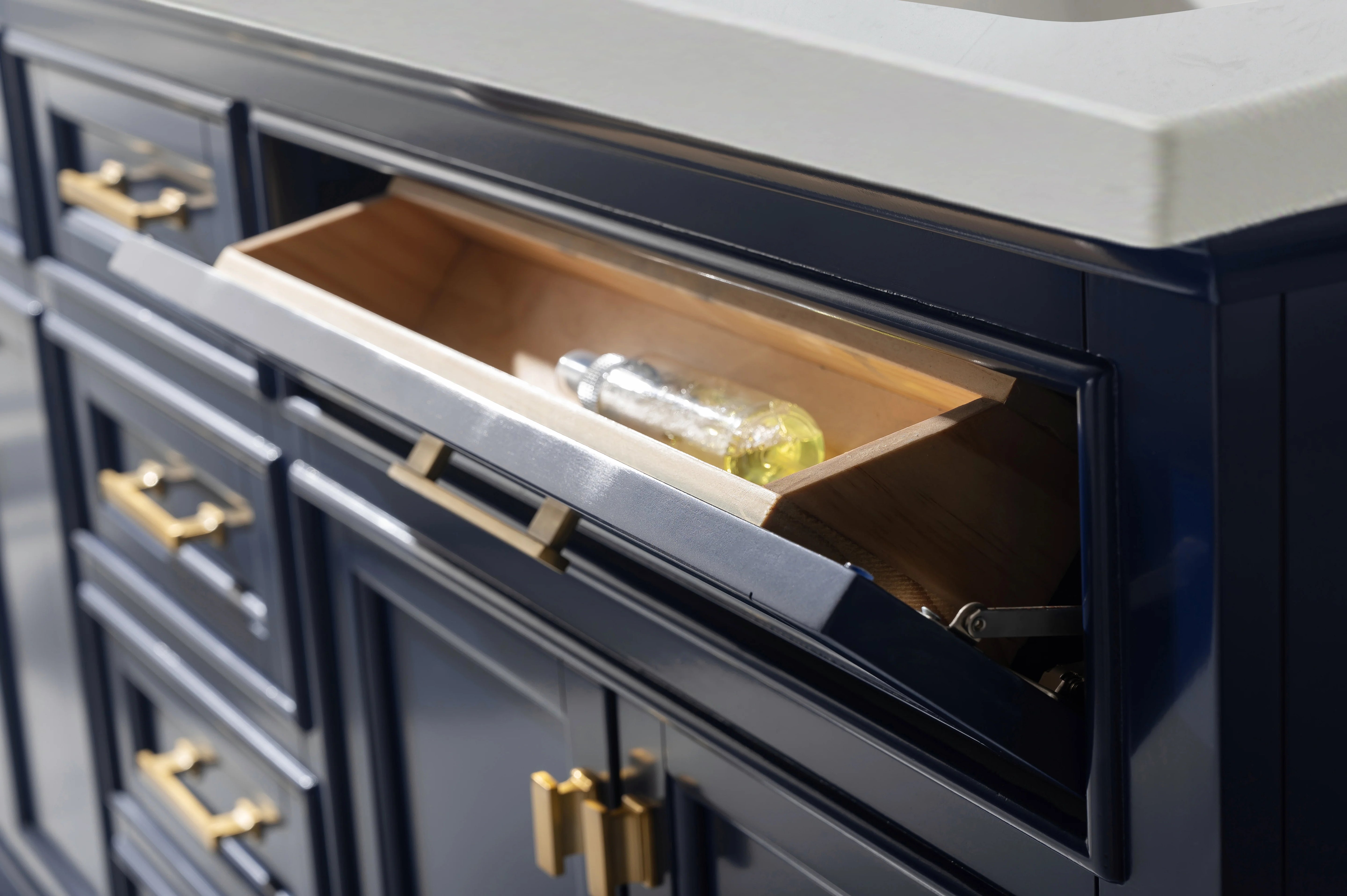 Milano 72" Double Sink Vanity with White Quartz Top
