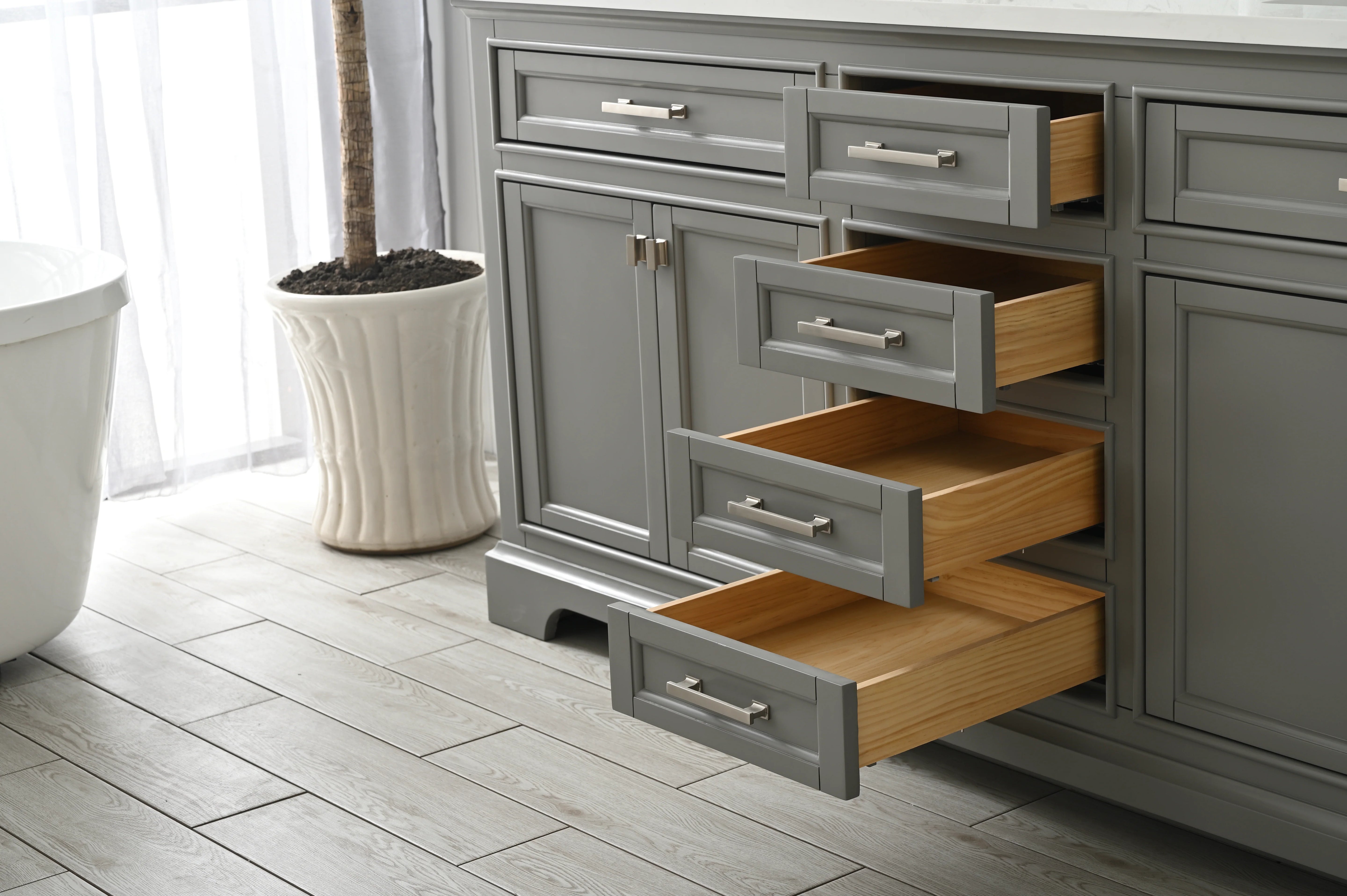 Milano 72" Double Sink Vanity with White Quartz Top