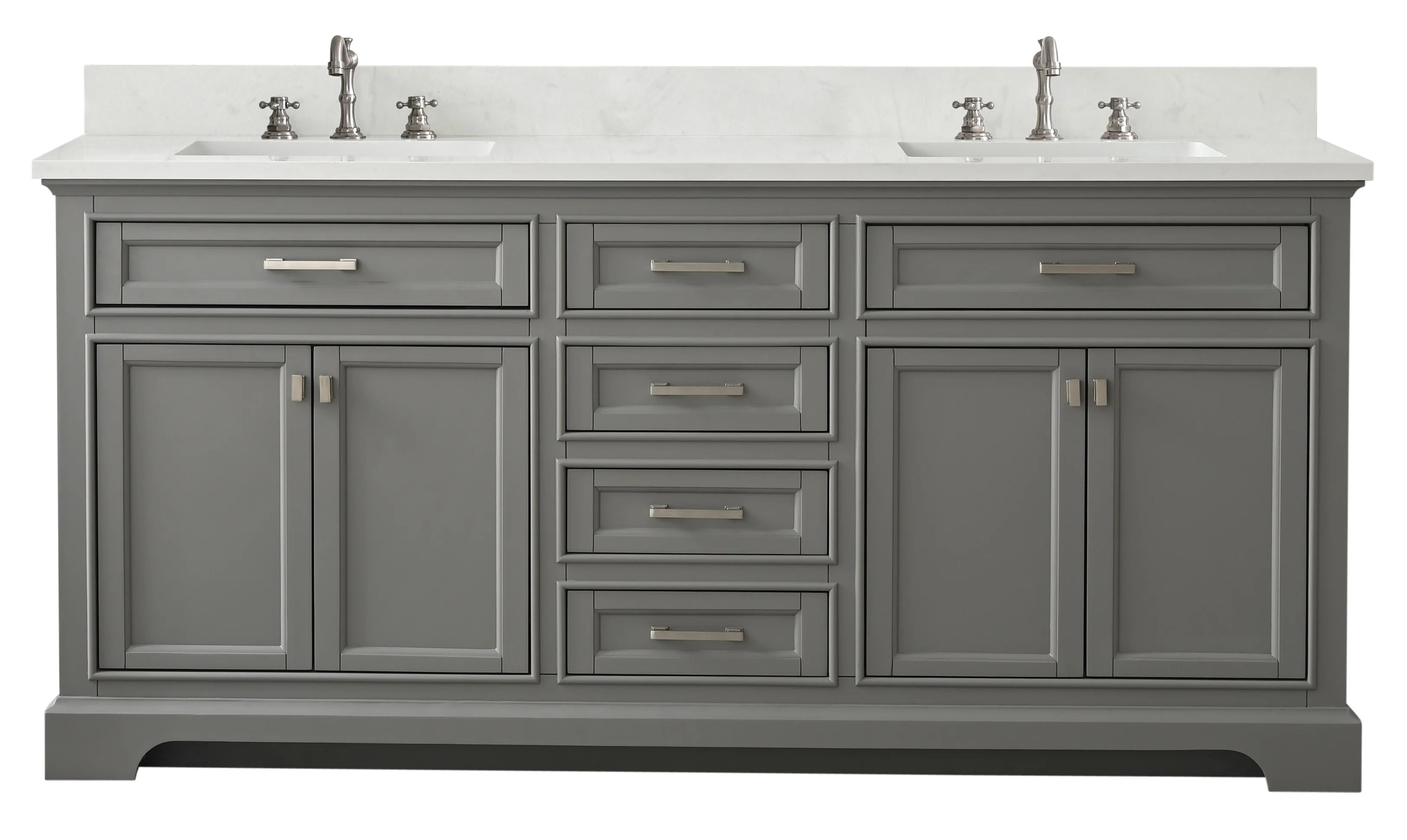 Milano 72" Double Sink Vanity with White Quartz Top
