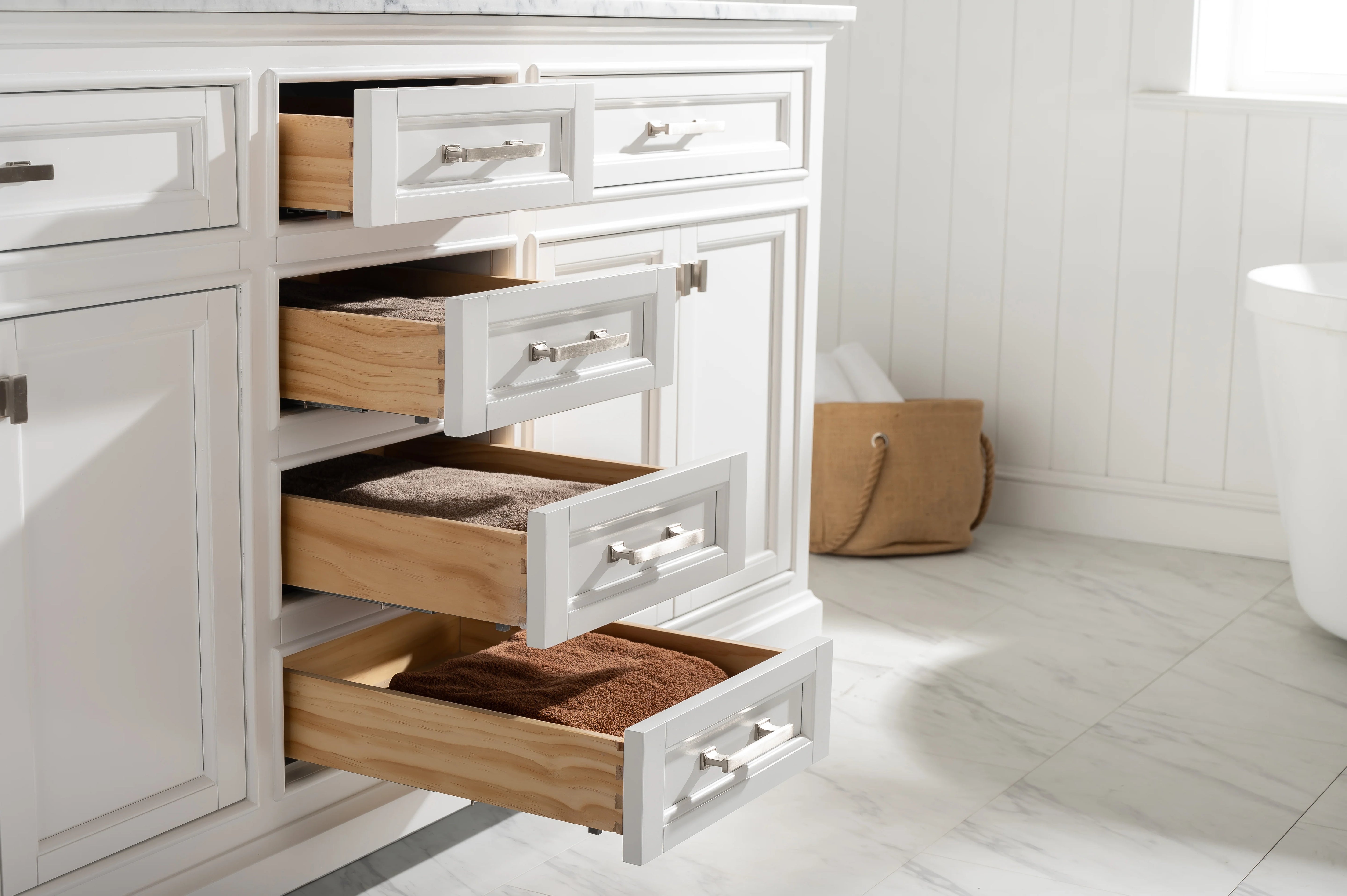 Milano 72" Double Sink Vanity with White Quartz Top