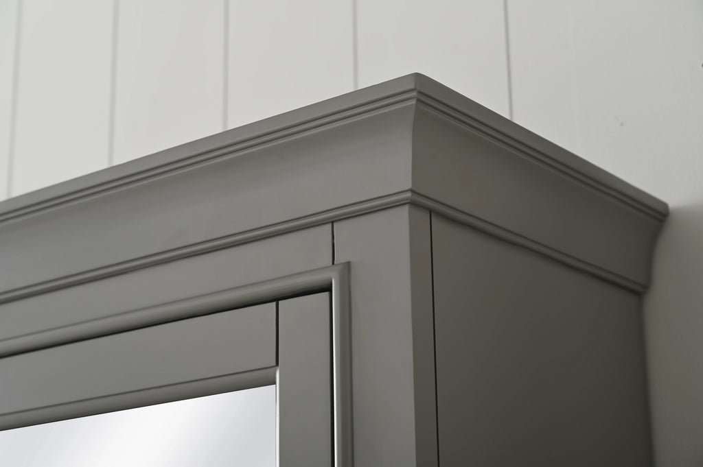 Milano 84" Modular Double Sink Vanity Set with White Quartz Top