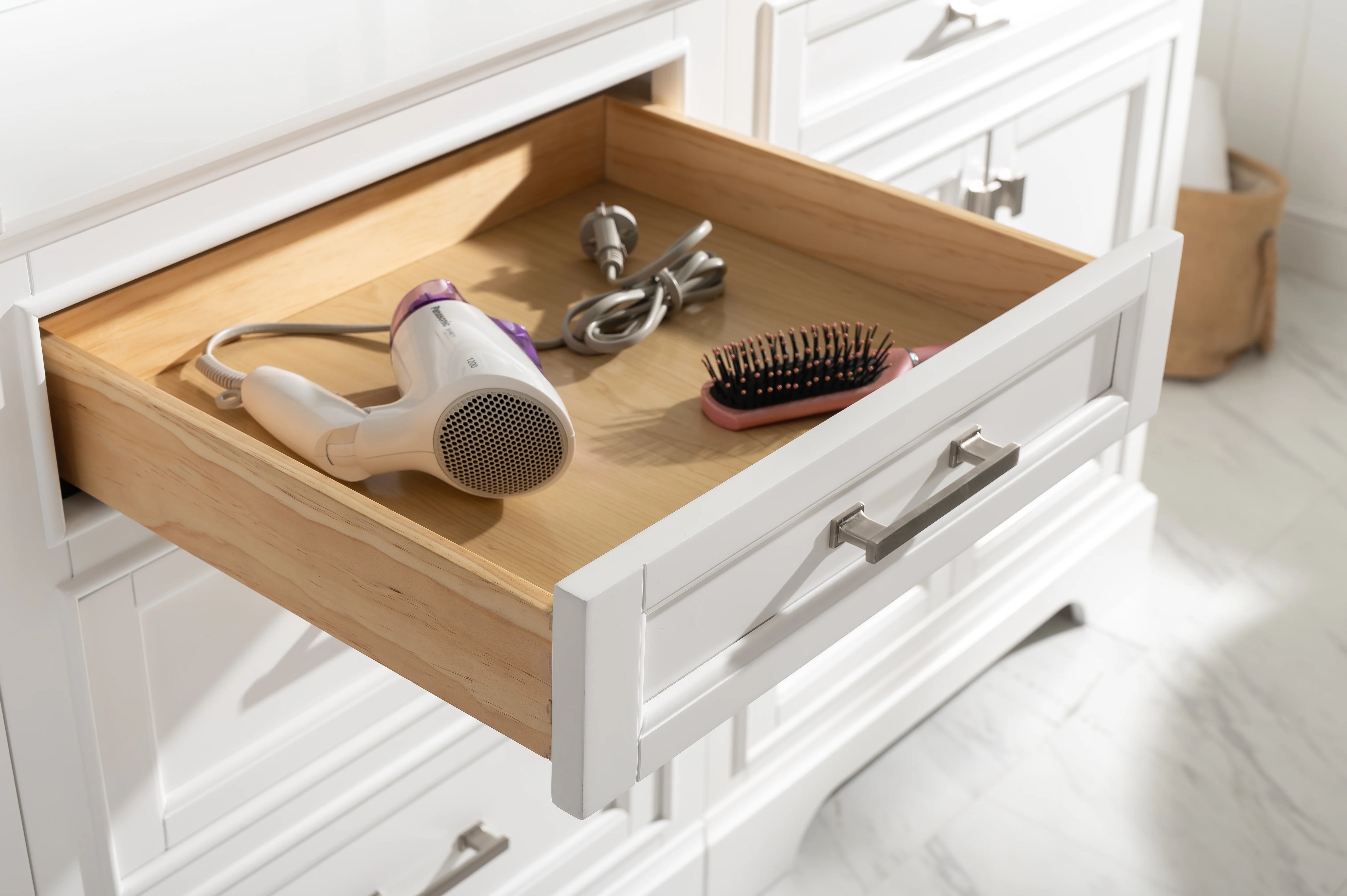 Milano 96" Modular Double Sink Vanity Set with White Quartz Top