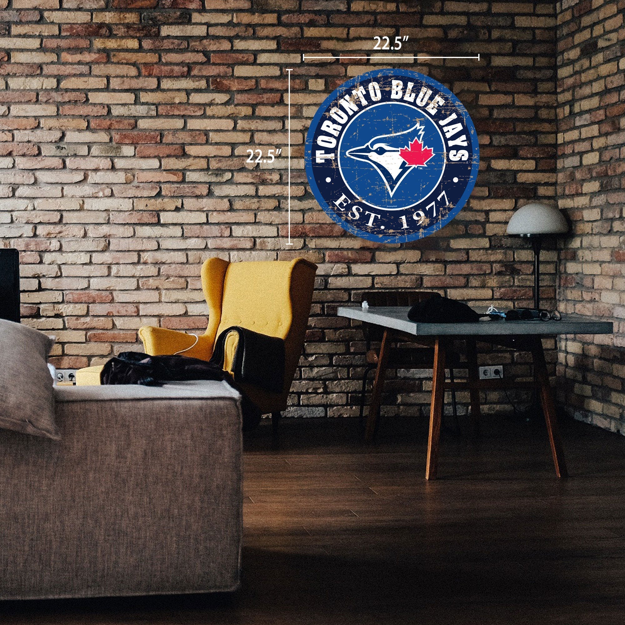 Toronto Blue Jays Sign - 22" Round Distressed