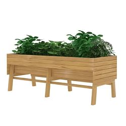 Outdoor Modern Natural Cedar Wood Raised Garden Bed Planter 70-inch x 31-inch - Free Shipping