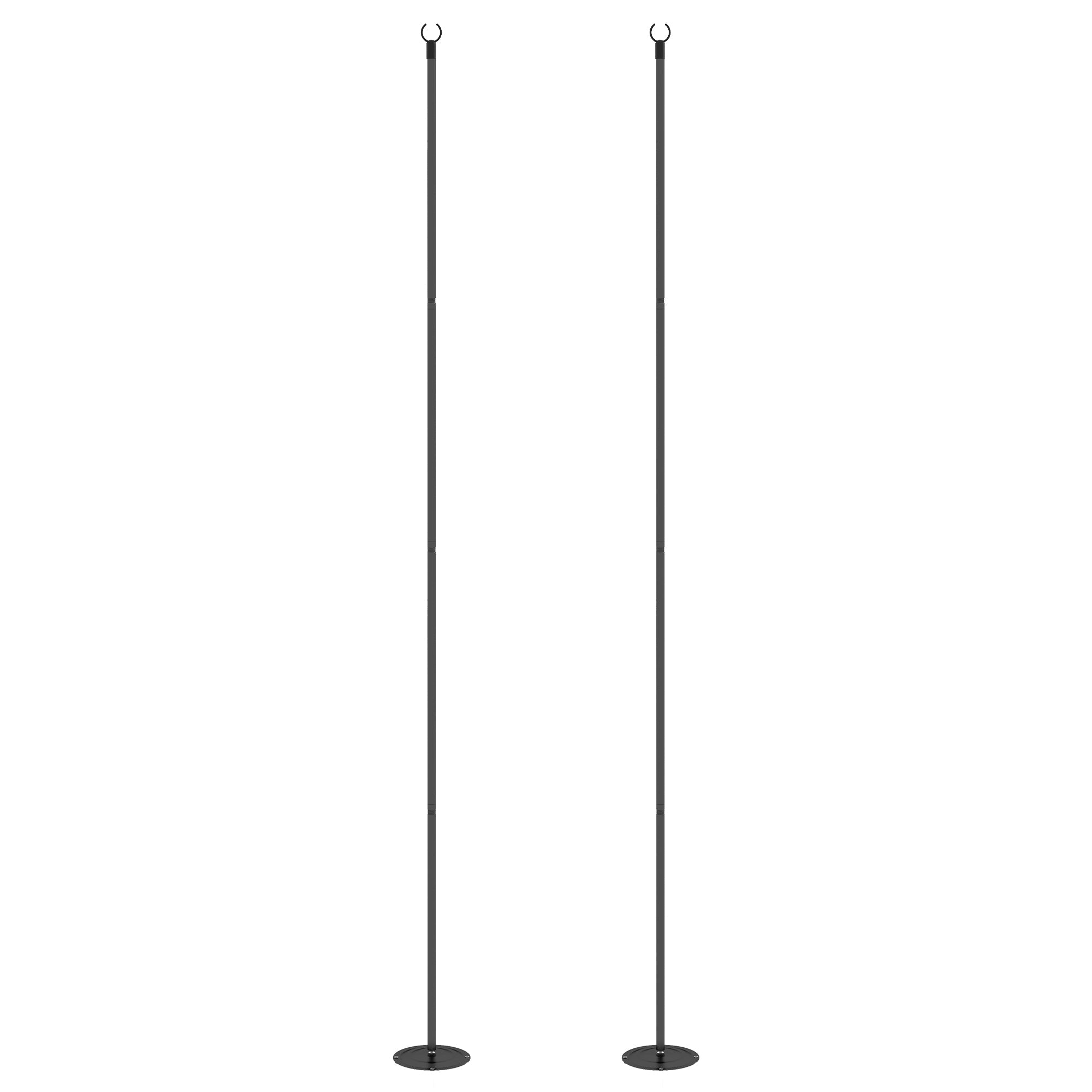 Outsunny 2 Pack of 10' String Light Poles, Steel Hanging Lighting Stand for Patio, Backyard, Deck, Wedding, Party, Black