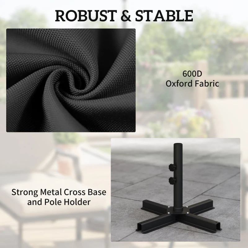 Patio Umbrella Base Portable Outdoor Umbrella Stand for Poles 1.4"/1.5"/1.9" Black
