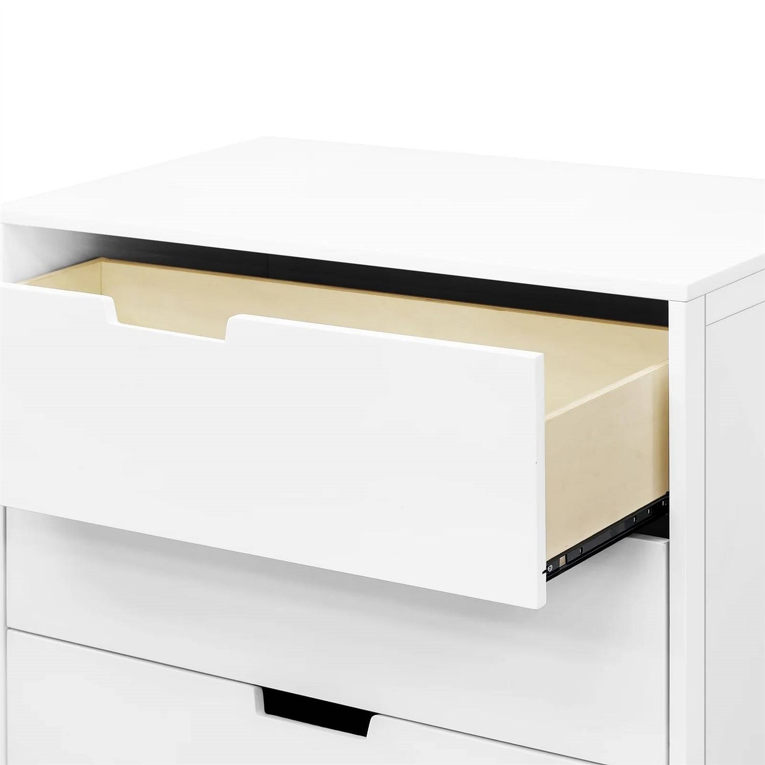 Modern Mid-Century Style 3-Drawer Dresser Chest in White Natural Wood Finish - Free Shipping