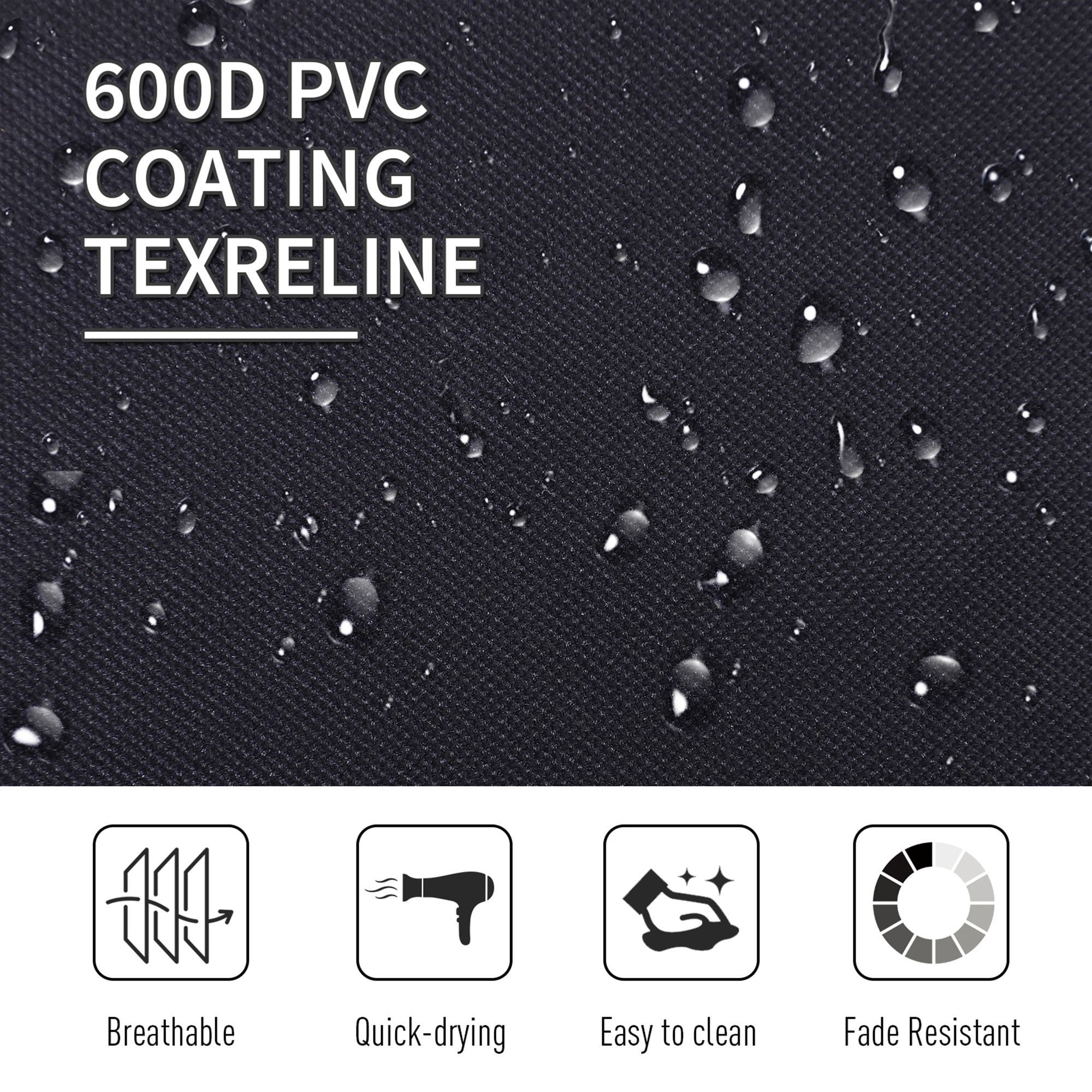 Outsunny Double Wide Folding Camping Cot Portable Outdoor Military Sleeping Bed Two Person Black