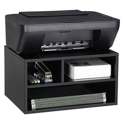 Modern Sturdy Black Metal Office Printer Stand with 2-Shelves - Free Shipping