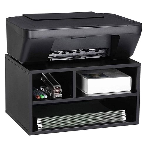 Modern Sturdy Black Metal Office Printer Stand with 2-Shelves - Free Shipping