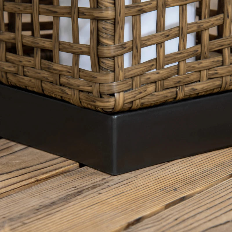 Wicker Solar Outdoor Lamp, Decorative Floor Lamp with Auto On/Off LED Lights, IP44 for Patio, Porch, Pathway, Sand