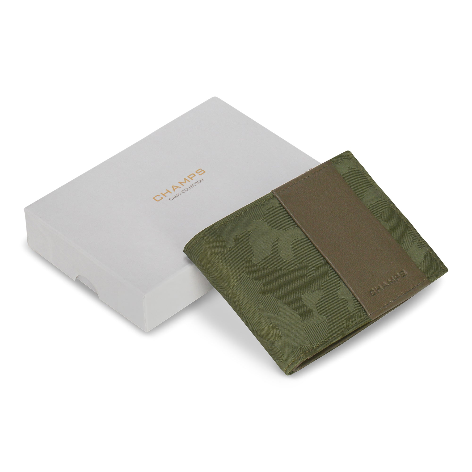 Camo / Leather Top Wing Wallet