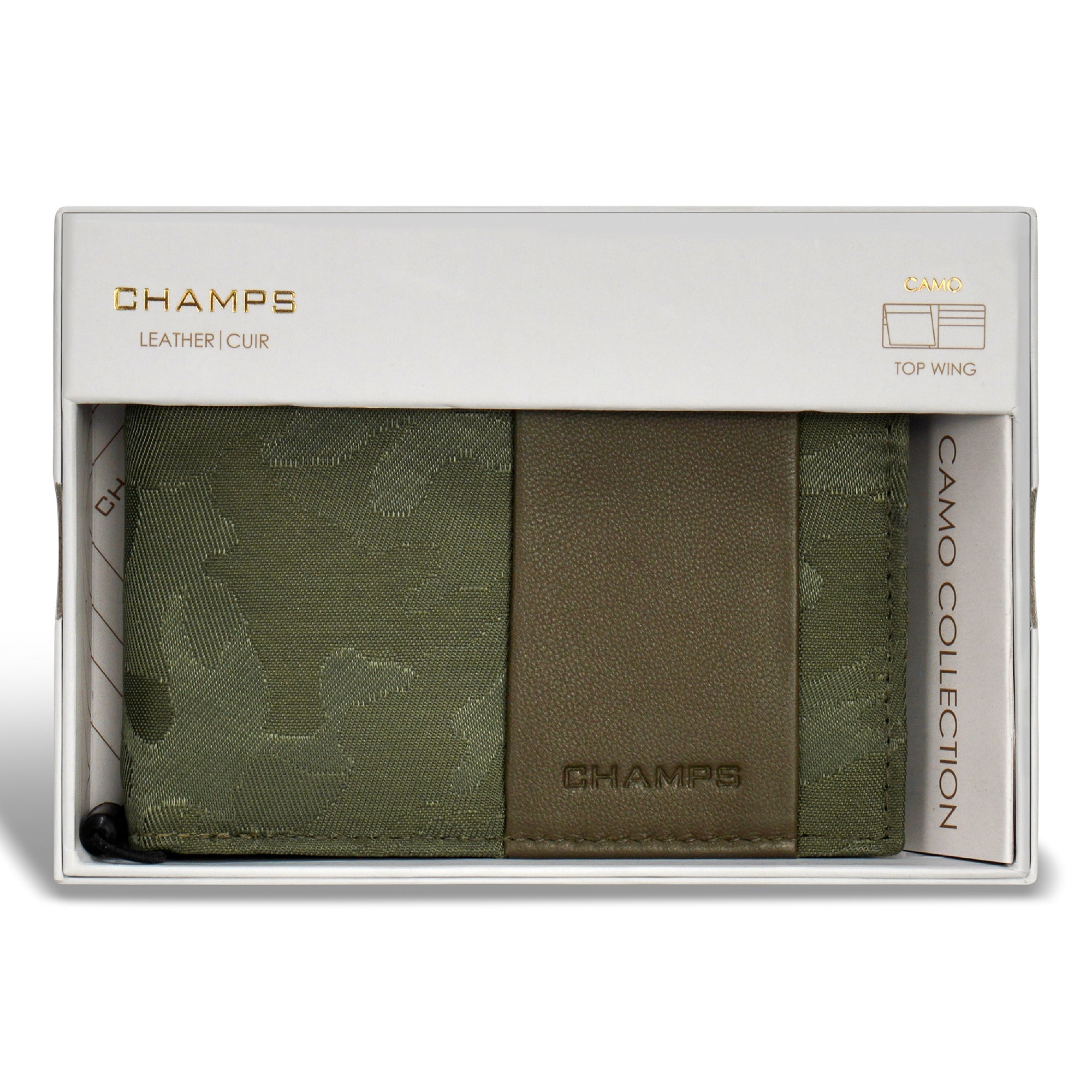 Camo / Leather Top Wing Wallet