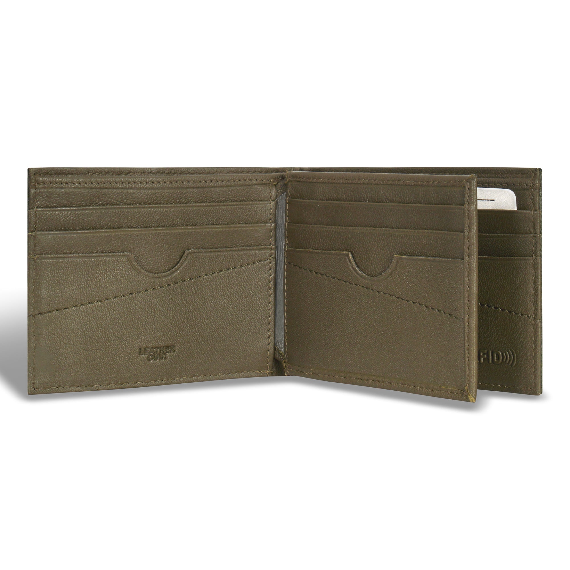 Camo / Leather Center Wing Wallet