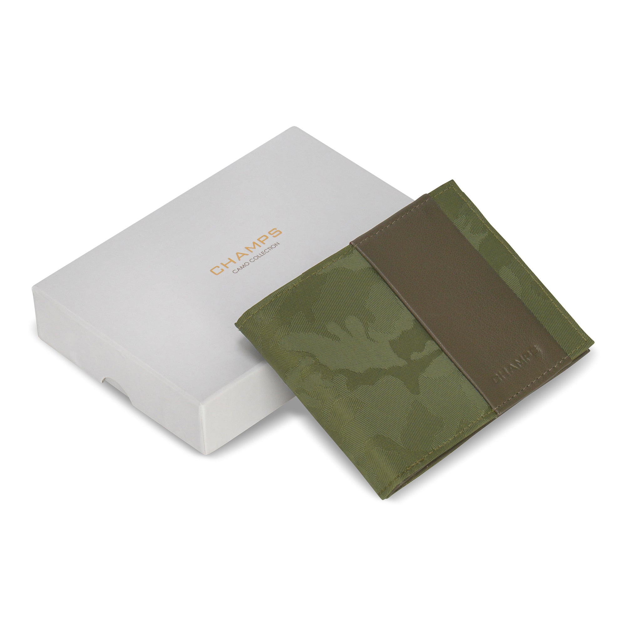 Camo / Leather Center Wing Wallet