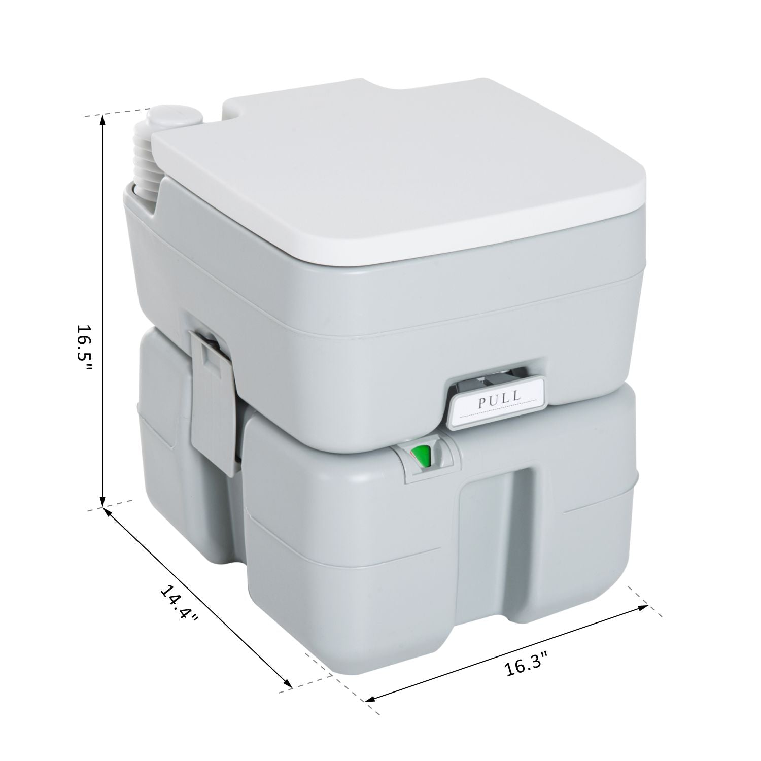 HOMCOM kleankin Portable Camping Toilet Flushable Travel Tank with Level Indicator Easy Clean 5.3 Gallon 20L
